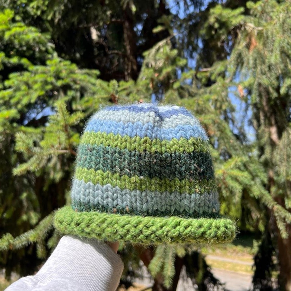 Hand knit chunky beanie, Woodland Knit